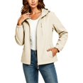 thumbnail image 6 of Crgrtght Women Hooded Zip Long Sleeve Solid Casual Travel Jacket Coat Waterproof Hiking Jacket Windproof Outdoor Slim Lightweight Rain Jacket, Beige XXL, 6 of 7
