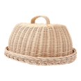 thumbnail image 3 of Rattan Storage Tray with Cover,Hand-Woven Wicker Baskets,Bread Fruit Food Breakfast Display Box,for, 3 of 5