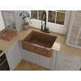 thumbnail image 3 of Cilicia Farmhouse Handmade Copper 30 in. 0-Hole Single Bowl Kitchen Sink with Daisy Design Panel in Polished Antique Copper, 3 of 9