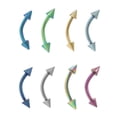 thumbnail image 2 of Eyebrow Ring Curved Barbell Anodized G5 Solid Titanium 16G Cartilage Rook Daith, 2 of 10