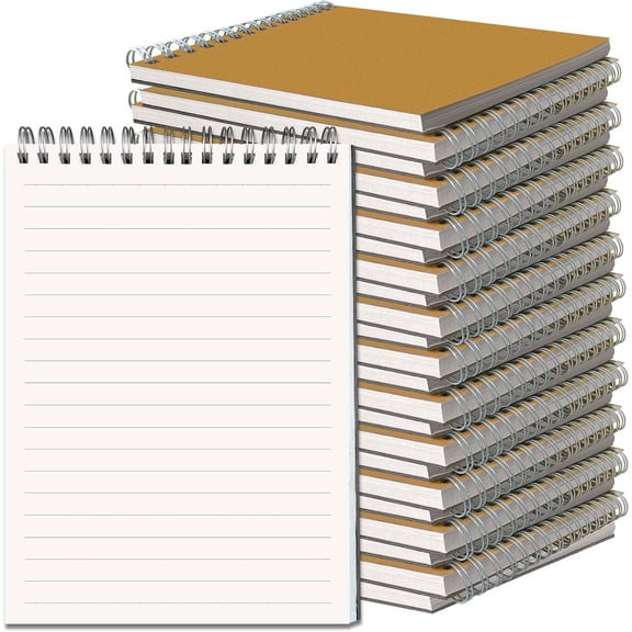 OSIMIG 24 Pack A5 Spiral Notebooks Bulk with Kraft Cover, 8x5.5 Inch Lined Paper Travel Journaling Notebooks, Composition Notebook for School Office Supplies, 80 Sheets 160 Pages