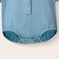 thumbnail image 6 of KPOPLK Baby Boy Clothes Infant Summer Casual Cartoon Print Romper Toddler Baby Plain Short Sleeve Bodysuit Jumpsuit Size 3-6 Months,Blue, 6 of 6