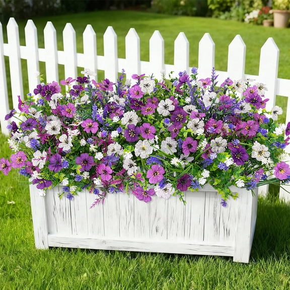 Scidweet Artificial Flowers for Outdoors, 36 Bundles Fake Silk Flowers Faux Plastic Plant UV Resistant for Spring Summer Porch Garden Yard Planter Indoor Outdoor Home Decor, Multicolor