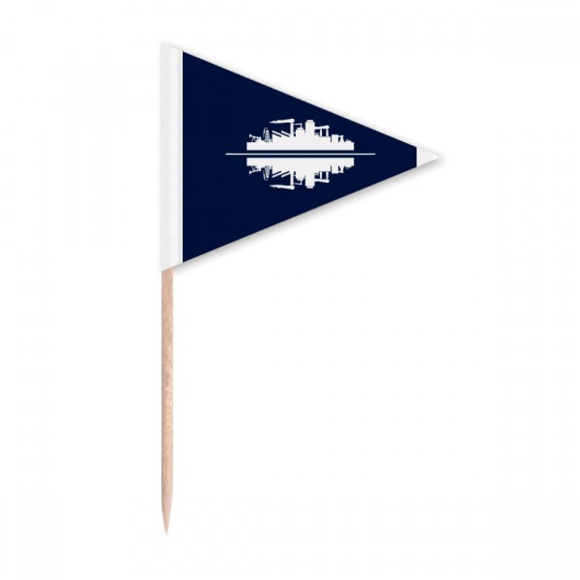 Reflection Économique Paysage Urbain Architecture Signes Cure-Dent Triangle Cupcake Toppers Drapeau