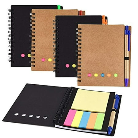 4 pack spiral notebook journal fc energy notepad with pen in holder