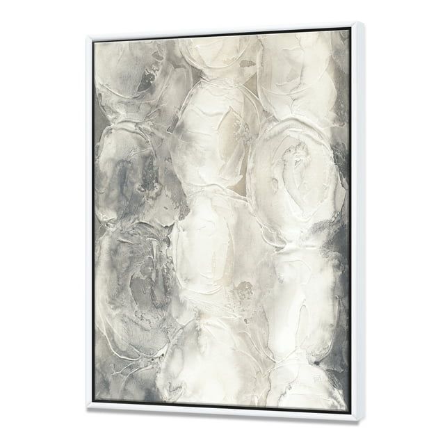 Cercles Gris I - Toile Encadrée Moderne et Contemporaine