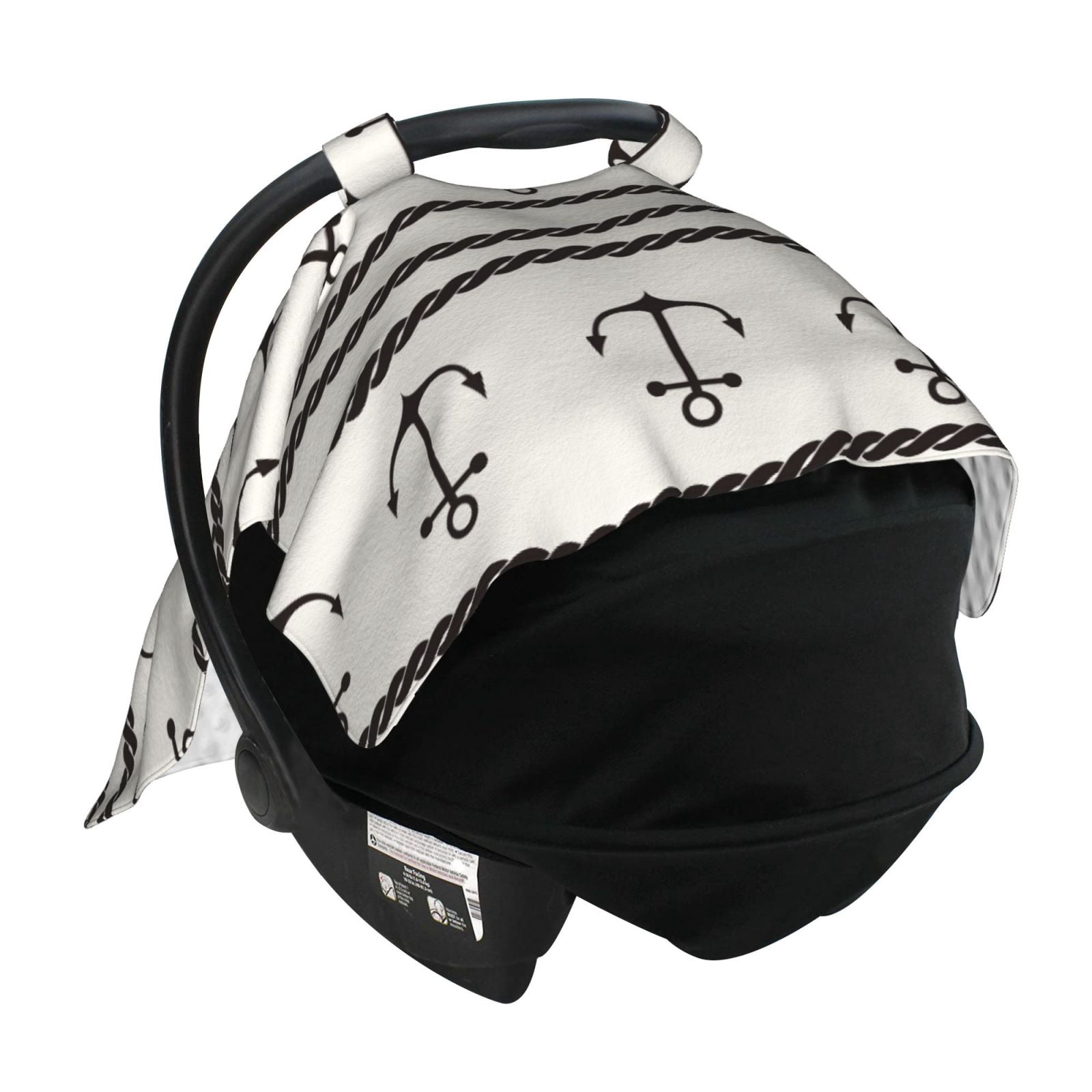 Naloa Anchors and Ropes Baby Car Seat Cover, Breathable Baby Carrier Cover, Multiuse Baby Carrier Cover & Nursing Breastfeeding Cover