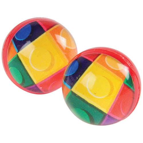 U. S. Toy Building Block Bounce Balls 1.25" Party Favors, Red Yellow, 12 CT
