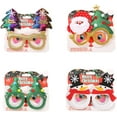 thumbnail image 4 of LINLIN Christmas Glasses, 4 Pieces Glitter Party Glasses Frames Christmas Funny Sunglasses Christmas Party Glasses for Christmas Parties Holiday, 4 of 5