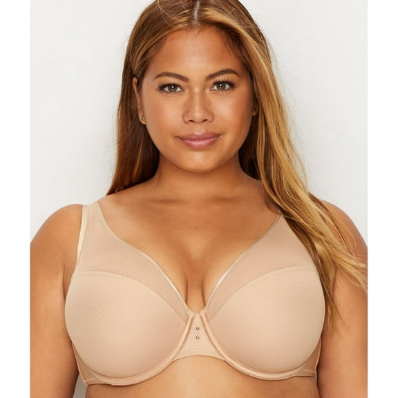 CURVY COUTURE Bombshell Nude Diamond Net High Apex Bra, US 42DD, UK 42DD, NWOT