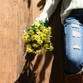 thumbnail image 2 of Flores de seda de margaritas, arreglo de flores artificiales para exteriores y ramo de boda (2 paquetes de flores, simplemente amarillo) Sincero  Juguete, 2 of 5