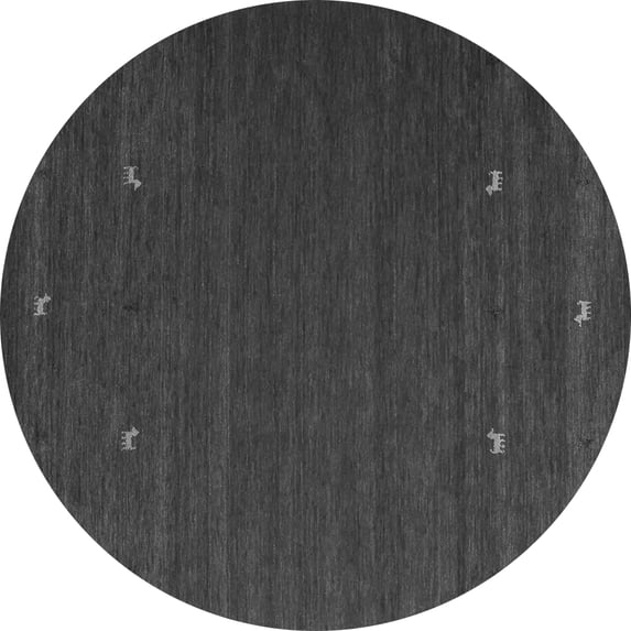 Ahgly Company Indoor Round Abstract Gray Contemporary Area Rugs, 3' Round