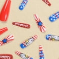 thumbnail image 3 of 4 de julio Ataúd Prensa en uñas Uñas postizas largas Acrílico Cubierta completa Uñas postizas para mujeres Decoración de uñas para el Día de la Independencia, 3 of 6