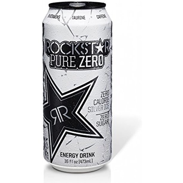 Rockstar Pure Zero Silver Ice Energy Drink, 24 Oz Can