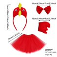 thumbnail image 4 of Afdoent Toddler Girl Clothes Girls Cute Chicken Dress Up Outfit With 3D Red Chick Headband Bow Tie Skirt And Tail For Toddler Kids Party One Size, 4 of 7