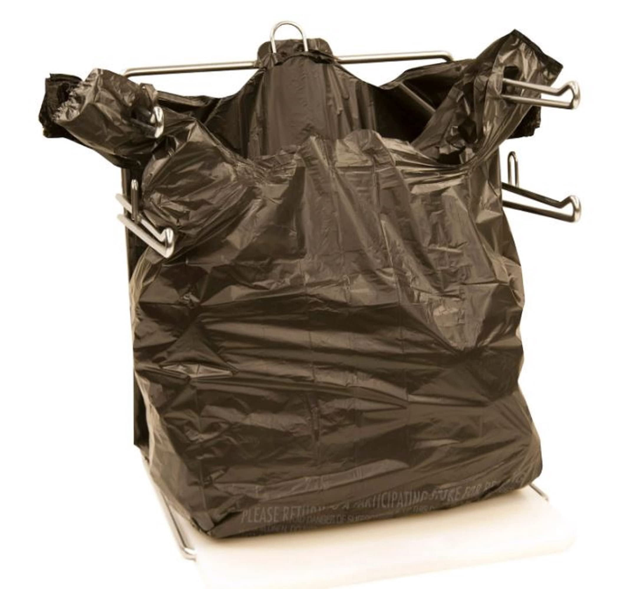 Poly America 1,000 Count Black T-Shirt Carryout Bags, 11.5" x 6.5" x 22"