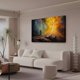 thumbnail image 3 of Pintura de arte abstracto Una figura con una túnica contempla una raíz de árbol colosal que se eleva desde el suelo Póster de lienzo Decoración de dormitorio Paisaje deportivo Decoración de oficina, 3 of 8