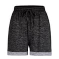 thumbnail image 5 of Bzhegqhd Spring Summer Solid Color Pockets Yoga Drawstring Outwear Sports Shorts for Women, 5 of 7