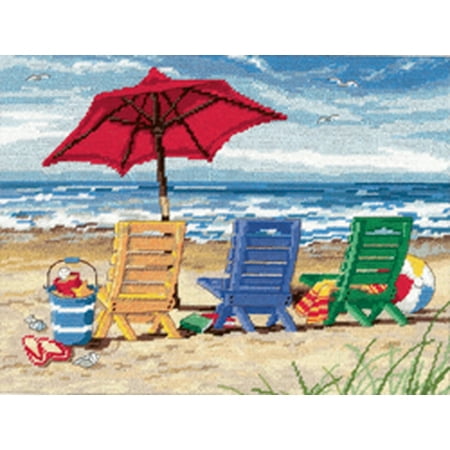 - Beach Chair Trio Needlepoint Kit, 16