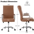 thumbnail image 3 of Modern Office Desk Chair, Conference Room Chairs, High Back Ergonomic Home ofiice Chair, Adjustable Height Swivel Executive Computer Chair with Padded Seat and Armrest (Brown), 3 of 9