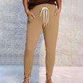 thumbnail image 2 of Bovemsi Casual Pants for Women Solid Color Sports Training Lightweight Running Jogging Beach Trousers with Pockets, 2 of 4