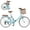 Blue, variant on Folding Women Bicycle 26 Inch, 7 Speed Beach Cruiser Bike for Women, High Carbon Steel Frame Ladies Bicycle with Basket& Rear Rack, Commute Bike for Women Adults, Multiple Colors