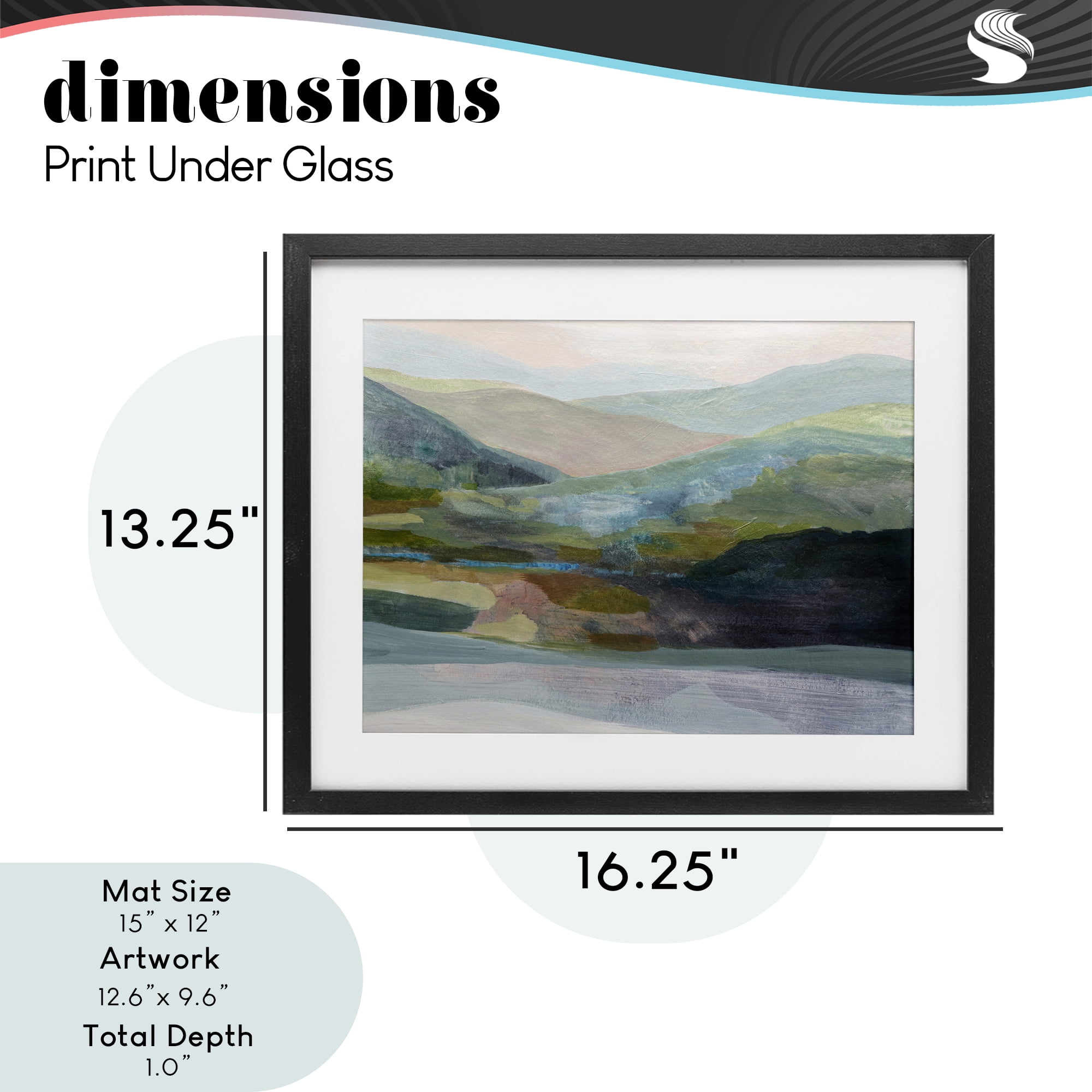 Stupell Industries Misty Morning Mountain Gradient Black Framed Print Under Glass, design by Farren Lee