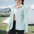 thumbnail image 5 of Vivianyo HD Women's Mesh UPF 50+ Sun Protection Jacket, Collared Long Sleeve Side Pocket Lightweight Outdoor Outerwear for Women Running, Women's Mint Green, Sizes S-3XL, 5 of 7