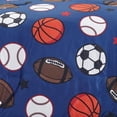 thumbnail image 2 of WPM Kids Collection Bedding 4 Piece Blue Twin Size Comforter Set with Sheet Pillow sham and Football Toy Soccer Baseball Basketball Fun Sports Design FOOTBALL, 2 of 6
