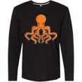 thumbnail image 3 of Inktastic Orange Octopus Long Sleeve T-Shirt, 3 of 5