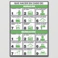 thumbnail image 2 of Señal de seguridad: "Que hacer en caso de huracanes e inundaciones", verde y negro. Plástico estireno calibre 40, interior y exterior, 32 x 25 cm. Señalamiento, Cartel, Letrero cuadrado, Señalización., 2 of 5