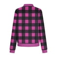 thumbnail image 4 of UQJfacai Bomber Jacket Women Waffle Plaid Zip Up Jackets Fall Winter Fashion Long Sleeve Coats Causal Outerwear with Pockets, 4 of 5