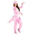 thumbnail image 1 of Women's Pink Dinosaur Onesie, 1 of 3