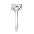thumbnail image 4 of Rosec Jewels IGI Certified 4 Ct Radiant Cut Lab Grown Pink Diamond Engagement Ring (VS1 Grade), 925 Sterling Silver, US 4.00, 4 of 9