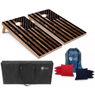 Tailgating Pros Tournament Grade Cornhole Boards - 4'x2' Patriotic Eagle Set With 8 Bean Bags & Carry Case