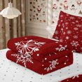 thumbnail image 5 of Manfei Xmas Snowflake Zipper Queen Comforter Set with Fitted Sheet and 2 Pillowcases,Happy New Year Zipper Bedding Set,Reversible, 5 of 7