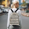thumbnail image 7 of FORMRS Mini Backpack Purse for Women Quilted Travel Daypack Casual Shoulder Bag, Black Stripes, 7 of 7