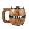 thumbnail image 1 of Taza de cerveza de barril de madera de acero inoxidable Taza de cerveza de barril de cerveza de gran capacidad Vintage Bar (550 ml),Irfora Irfora Taza de cerveza, 1 of 7