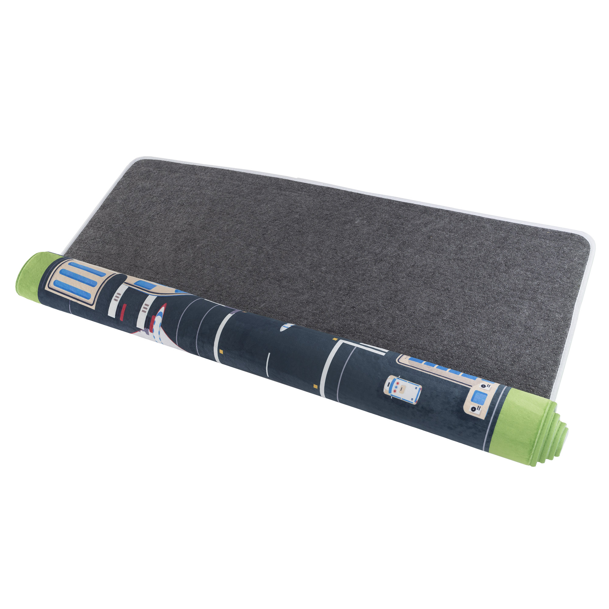 Airport Scene Fleece Baby Play Mat for Kids, Foam Mat with Non Slip Back by Hey! Play!