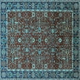 thumbnail image 1 of Ahgly Company Indoor Square Oriental Light Blue Industrial Area Rugs, 5' Square, 1 of 4
