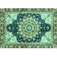 thumbnail image 1 of Ahgly Company Machine Washable Indoor Rectangle Geometric Turquoise Blue Traditional Area Rugs, 2' x 5', 1 of 4