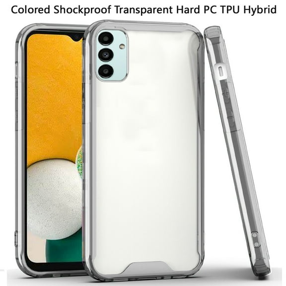 For Samsung Galaxy A13 5G Colored Shockproof Transparent Hard Rubber TPU Hybrid Bumper Shell Ultra Thin Slim Protective Cover ,Xpm Phone Case [Clear / Smoke]
