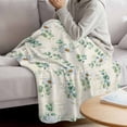 thumbnail image 3 of Daisy Blanket Soft Cozy Warm Twin Blanket for Bed, Plush Fuzzy Flannel Fleece Blankets for Sofa, Spring Floral Eucalyptus Leaves Botanical Beige Throw Blankets for Couch, Gifts for Men, 60"x80", 3 of 9