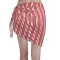 thumbnail image 2 of Bingfone Stripes Red White Women's Sarong Swimsuit Cover Ups Bathing Suit Coverups Chiffon Beach Wrap Skirts, 2 of 7