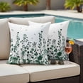 thumbnail image 2 of Outdoor Pillow Cover Watercolor Green Leaves Set of 2 Waterproof Throw Pillowcases Simple Plant Decorative Patio Furniture Pillows for Couch Garden Indoor & Outdoor Use, 2 of 9