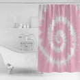 thumbnail image 2 of Shower Curtain Bathroom Set Watercolor Pink White Vortex Waterproof Fabric Shower Curtains with Grommets&Hooks Vintage Traditional Ethnic Tie-dye Privacy Bath Curtain for Bathtub 48x72in, 2 of 7