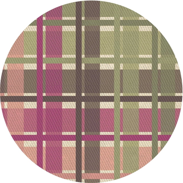 Ahgly Company Tapis Rond Lavable en Machine Intérieur Transitionnel Framboise Violet, 4 Pieds Rond