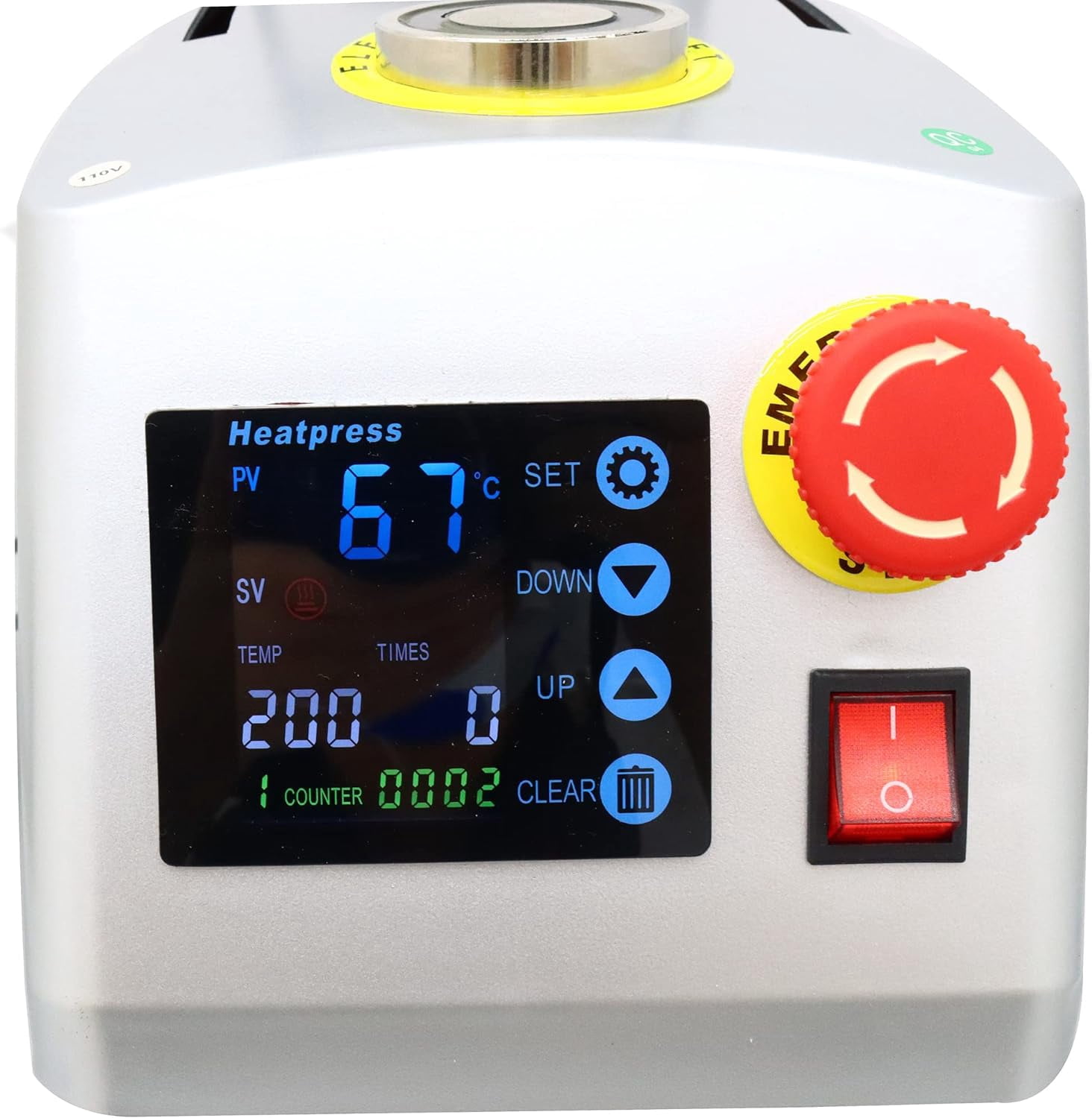 PreAsion Magnetic Semi-Auto Heat Press Machine with LCD Screen T-Shirt Printing 16x20in Pressure Setting 110V