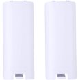 thumbnail image 1 of 2pcs Battery Back Door Cover Shell Replacement for Nintendo Wii Remote Controller - White, 1 of 5