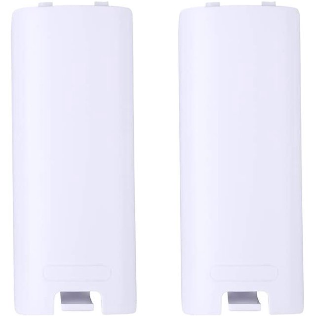 2pcs Battery Back Door Cover Shell Replacement for Nintendo Wii Remote Controller - White